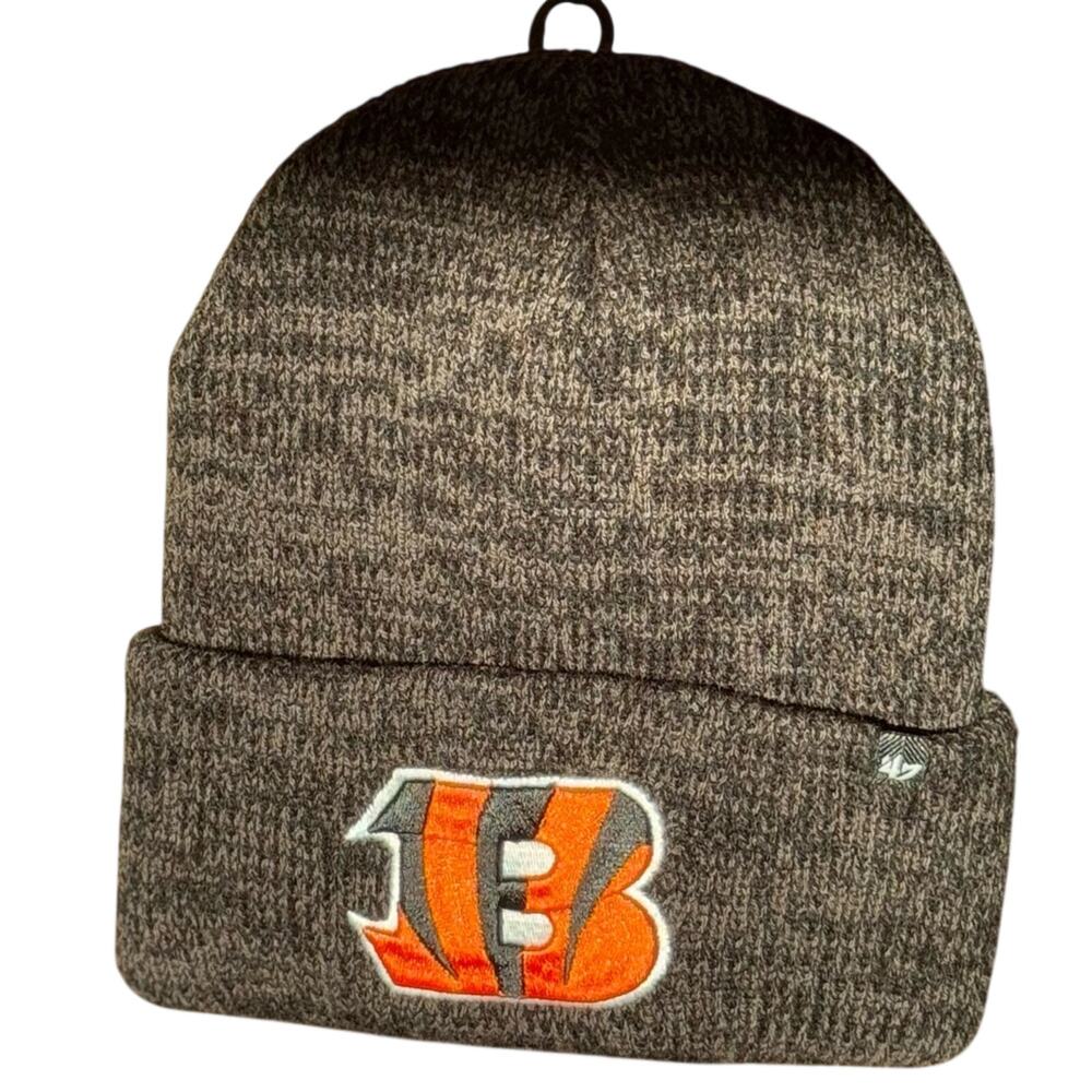 47 CINCINNATI BENGALS BLACK BRAIN FREEZE CUFF MENS KNIT HAT